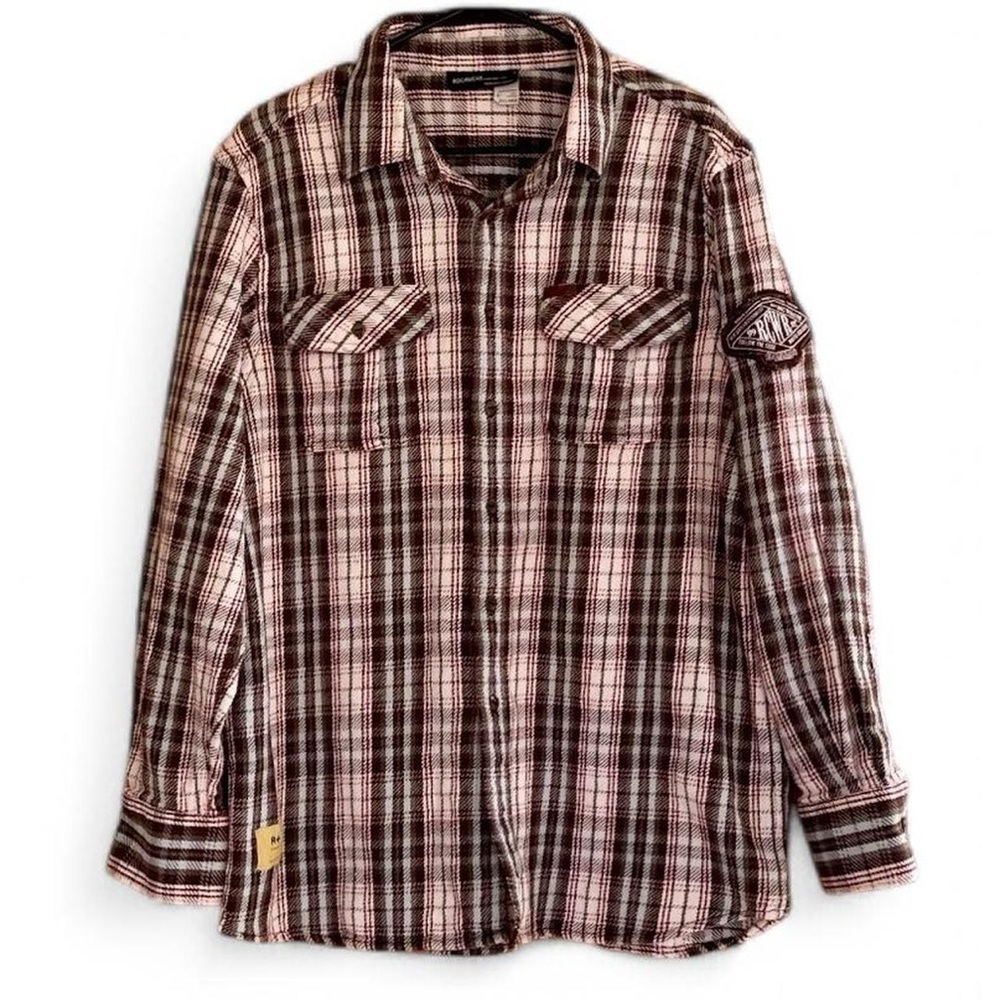 Striped Flannel Rocawear Button Up Shirt